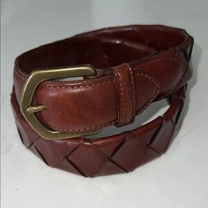 Coach brown woven leather belt